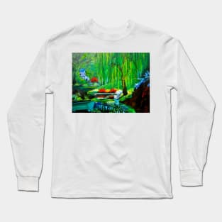 Hidden Home on Monet's Pond Long Sleeve T-Shirt